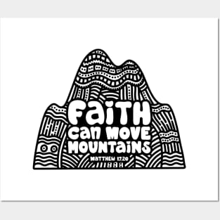 Faith can move mountains. Doodle illustration. Posters and Art